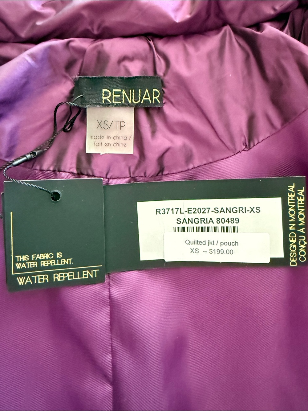 Quilted Packable Jacket - Deep Purple - Picture 3 of 3